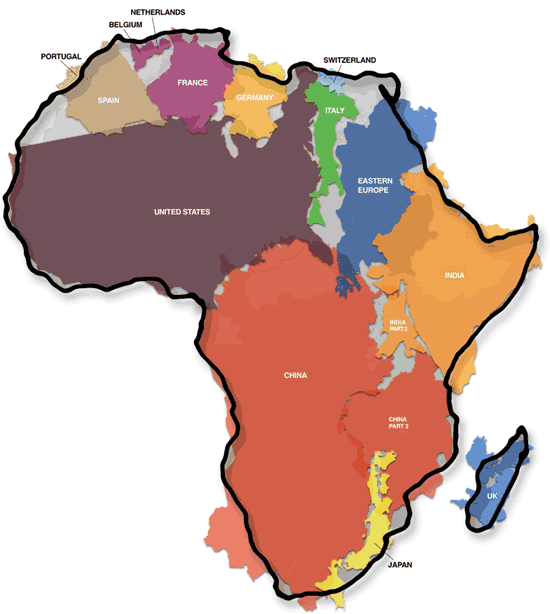 The true size of Africa