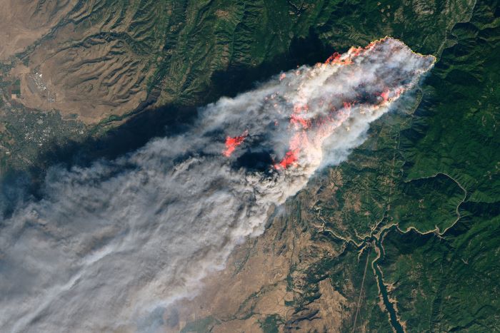 Satellite view of Camp Fire