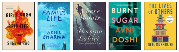 Covers of novels by Indian diaspora authors