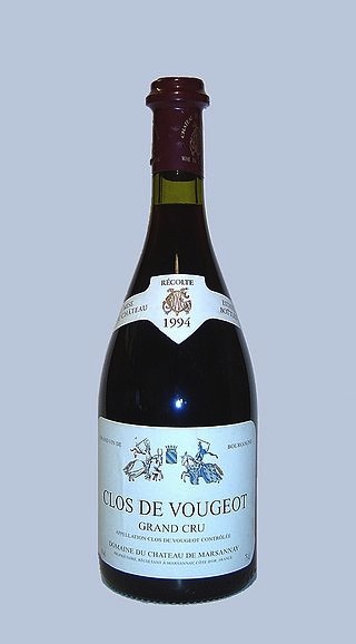 bottle of Clos de Vougeot wine