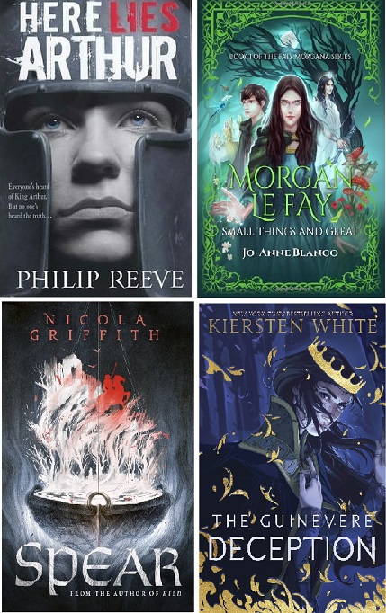 Four book covers of books based in Arthuriana