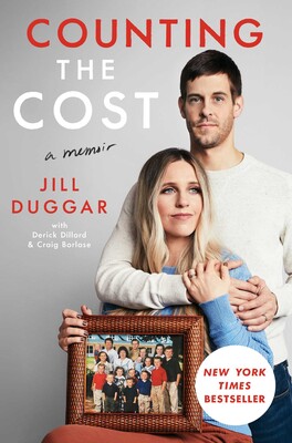 The cover of Jill Duggar Dillard's 2023 memoir Counting the Cost, showing Duggar with her husband Derick