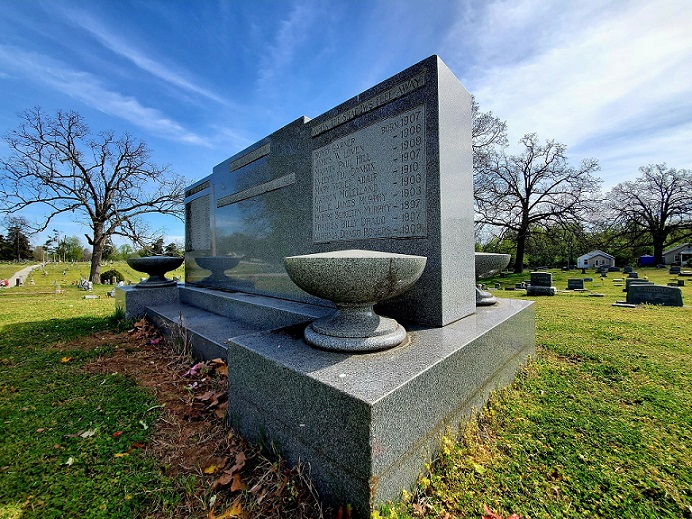 large gravestone monument for victims of explosion