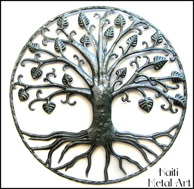 Haitian metal art tree design