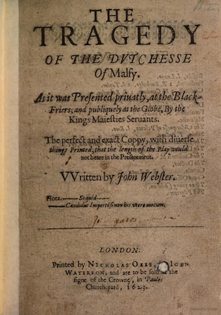 Duchess of Malfi title page