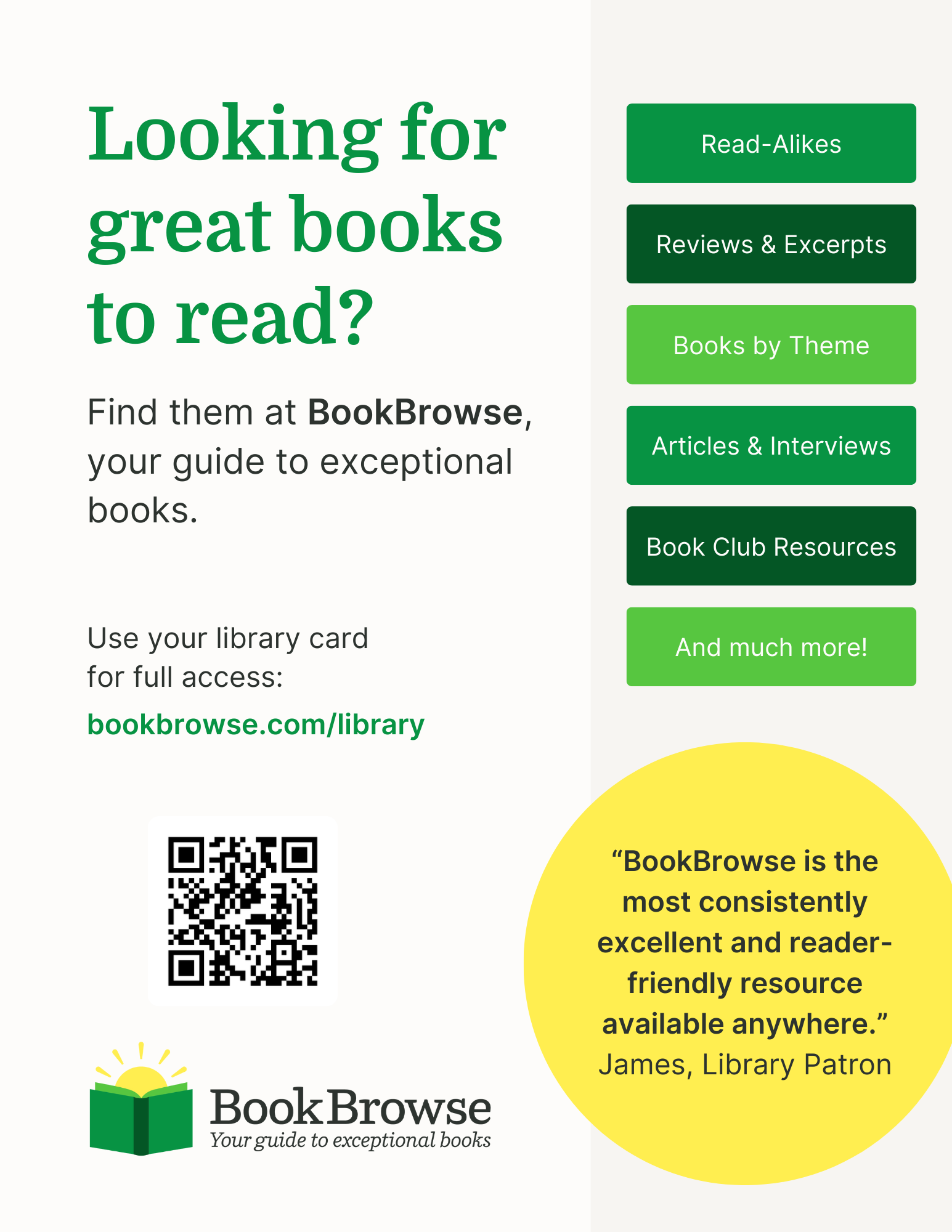 BookBrowse for Libraries Poster